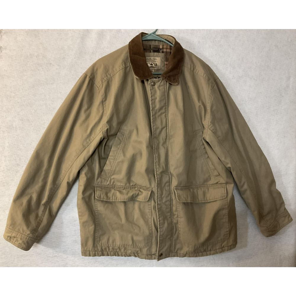 Pacific Trail Mens XL Beige Canvas Lined Barn Field Coat Parka Pockets‎ Retro